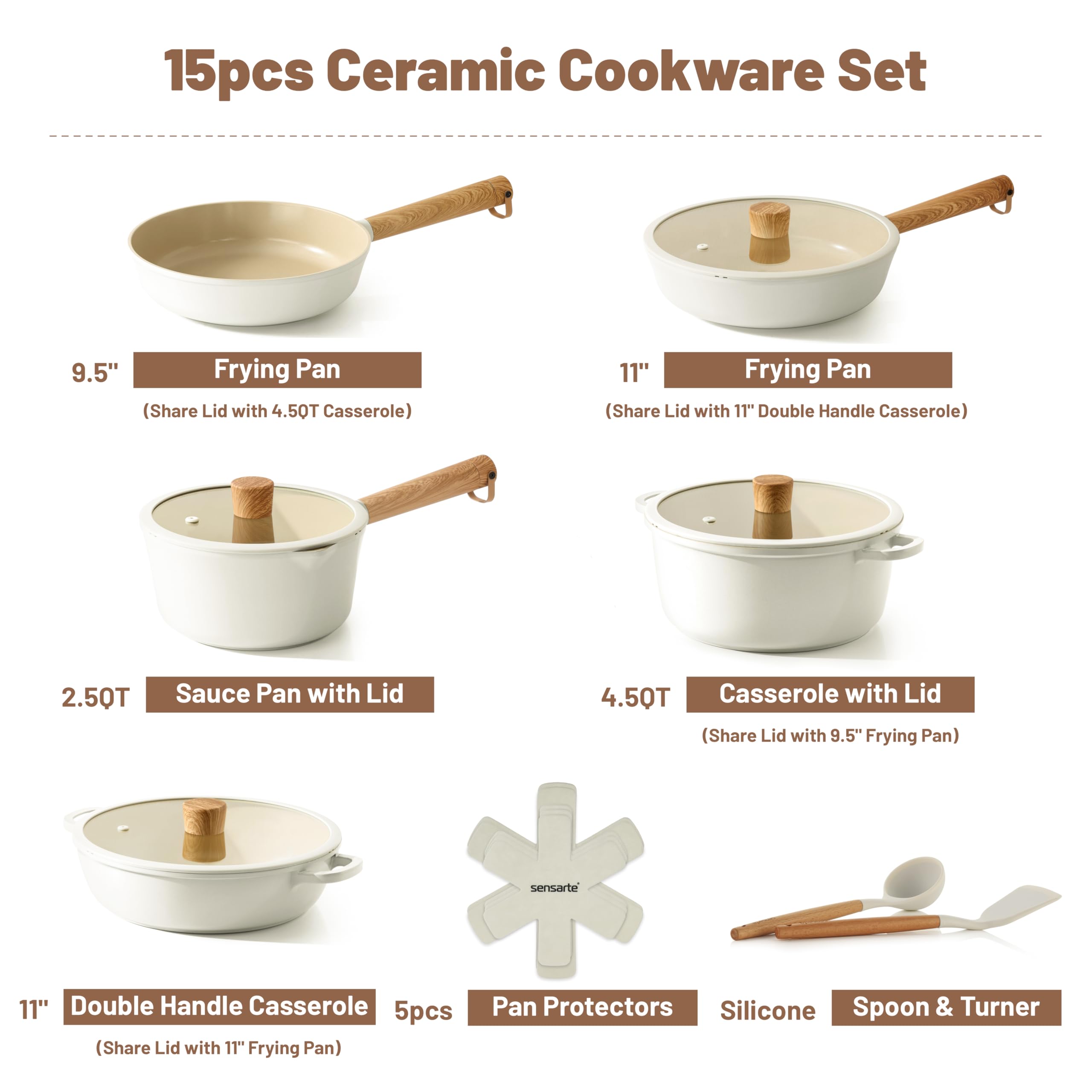 SENSARTE 11-inch deep frying pan ideal for searing and braising