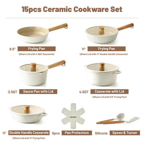 SENSARTE 11-inch deep frying pan ideal for searing and braising