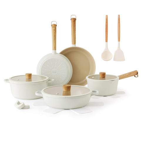 SENSARTE 8-inch frying pan with ceramic coating for easy release and low-oil cooking