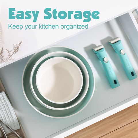 Close-up of SENSARTE ceramic nonstick coating for smooth release and easy cleaning.