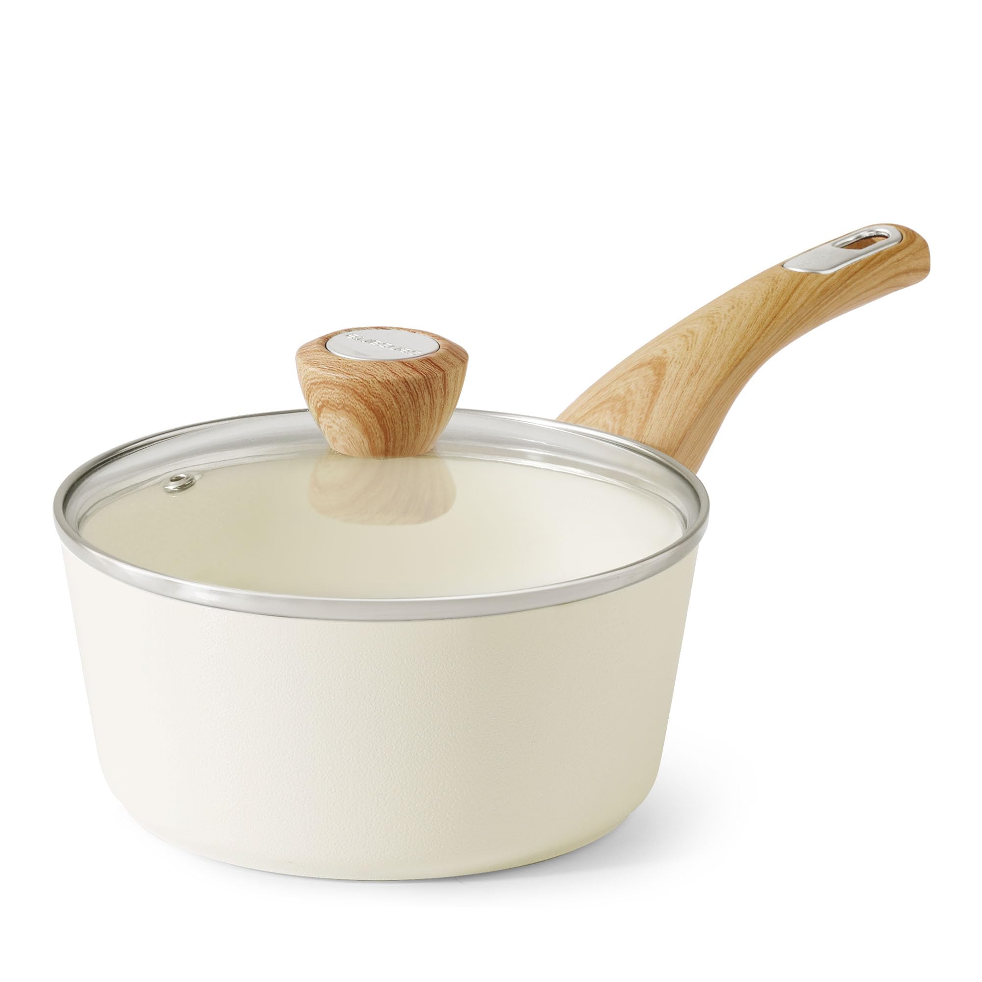 SENSARTE ceramic nonstick sauce pan with lid on stove for easy healthy meals.