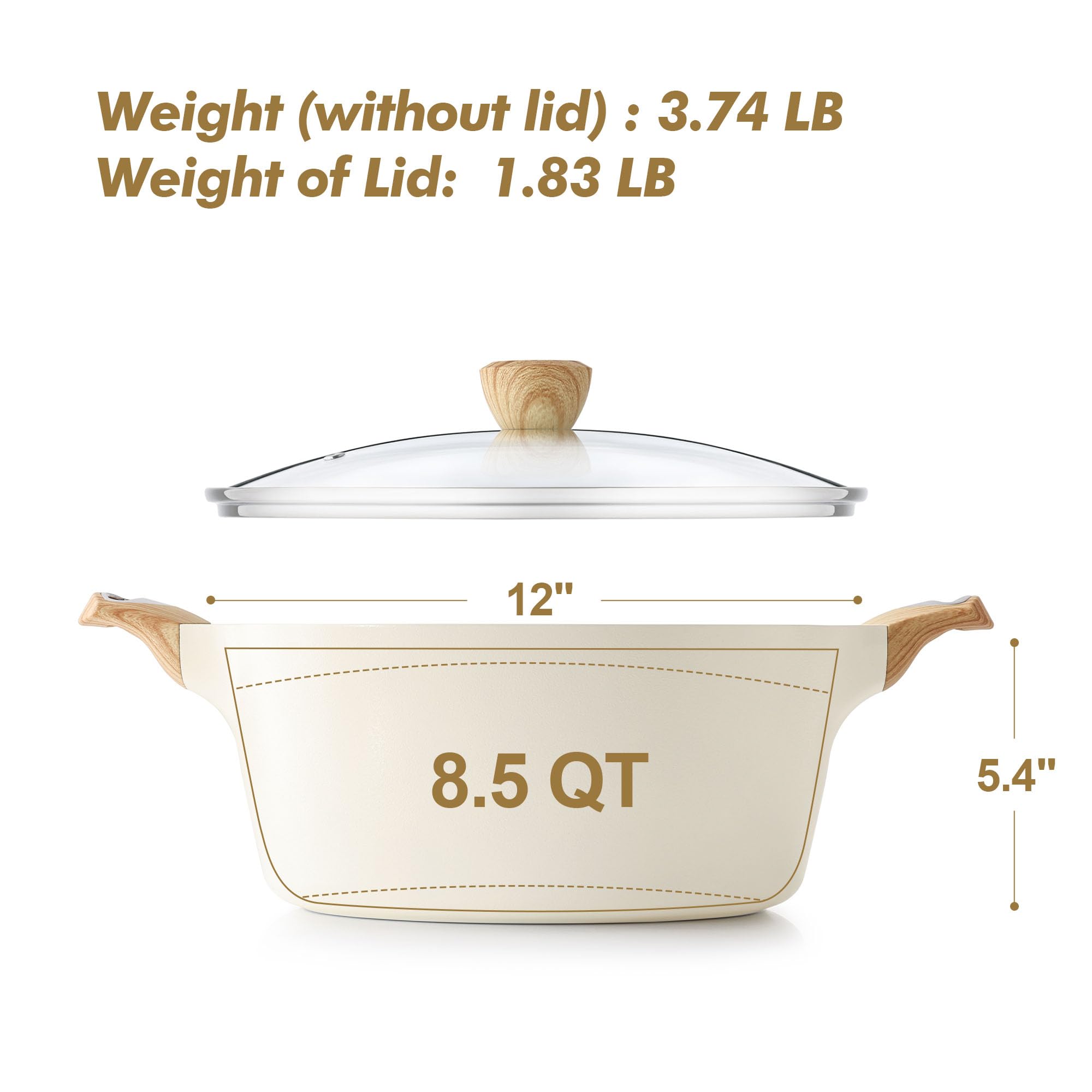 SENSARTE ceramic stock pot handle for a comfortable grip during cooking