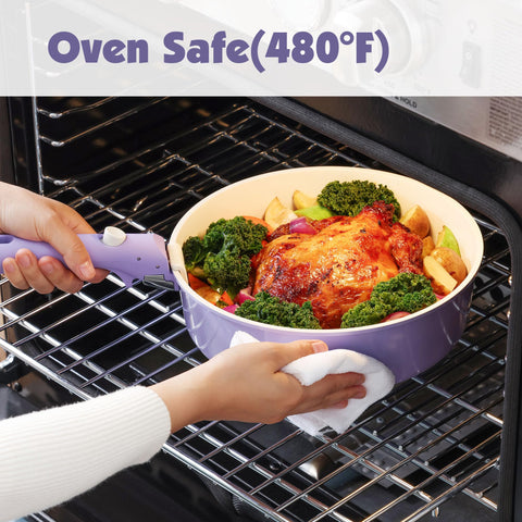 SENSARTE ceramic nonstick surface enables easy release with less oil.