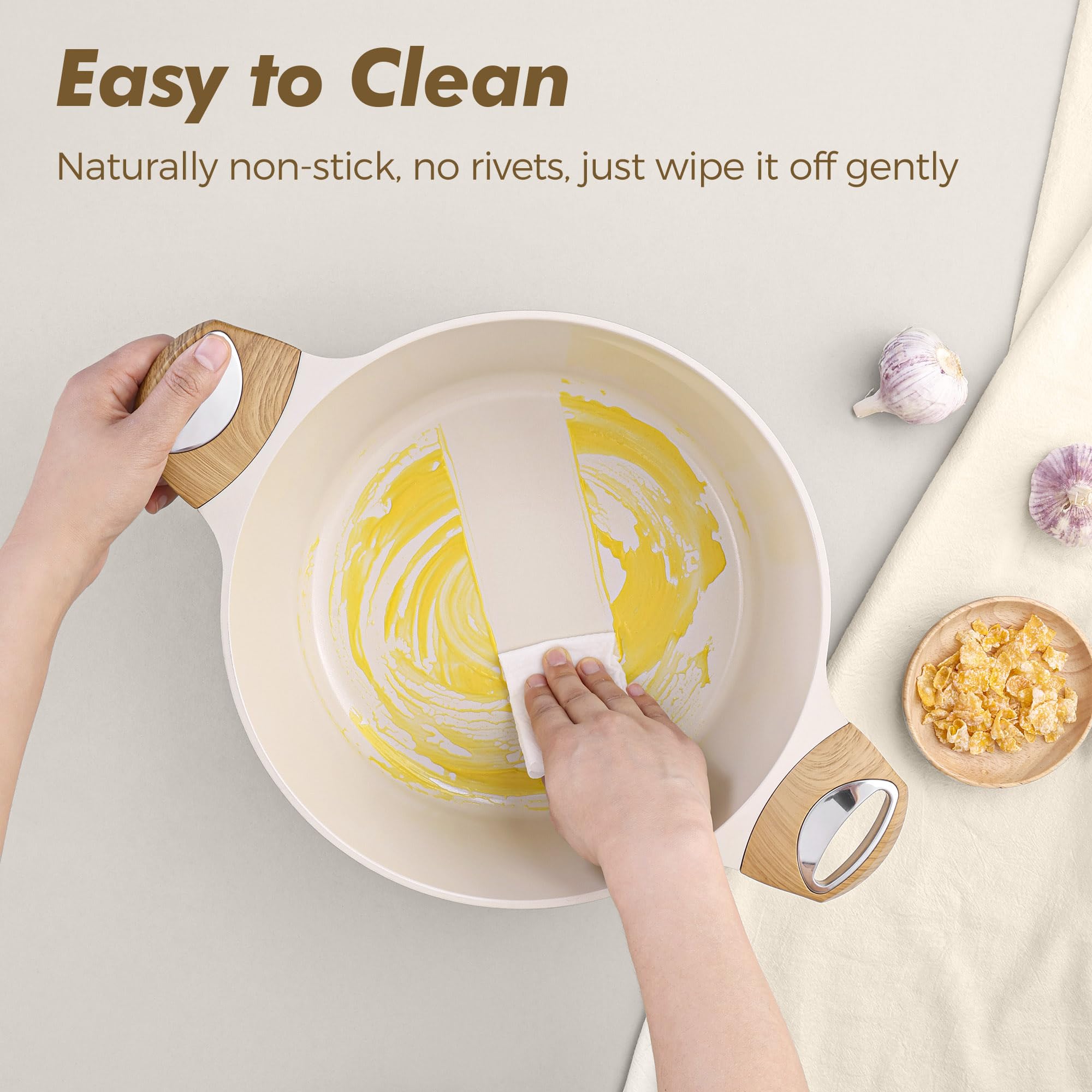 SENSARTE multi-purpose utensils provide convenient stirring and flipping.