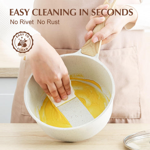 SENSARTE clear tempered glass lid lets you monitor cooking.