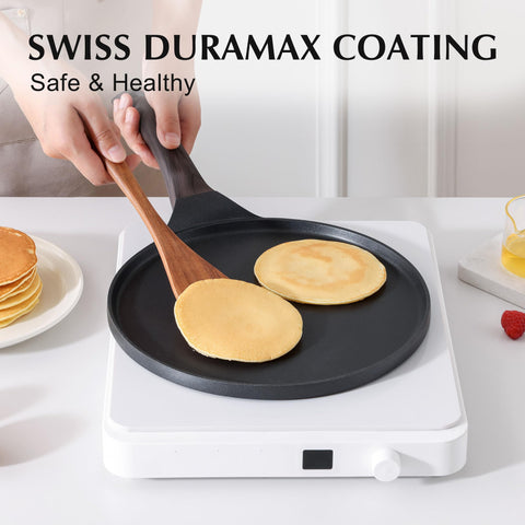 SENSARTE crepe pan with stay-cool handle for safe cooking comfort.