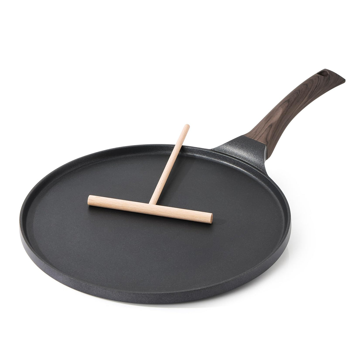 SENSARTE crepe pan with Swiss granite coating for stick-free crepes and easy release.