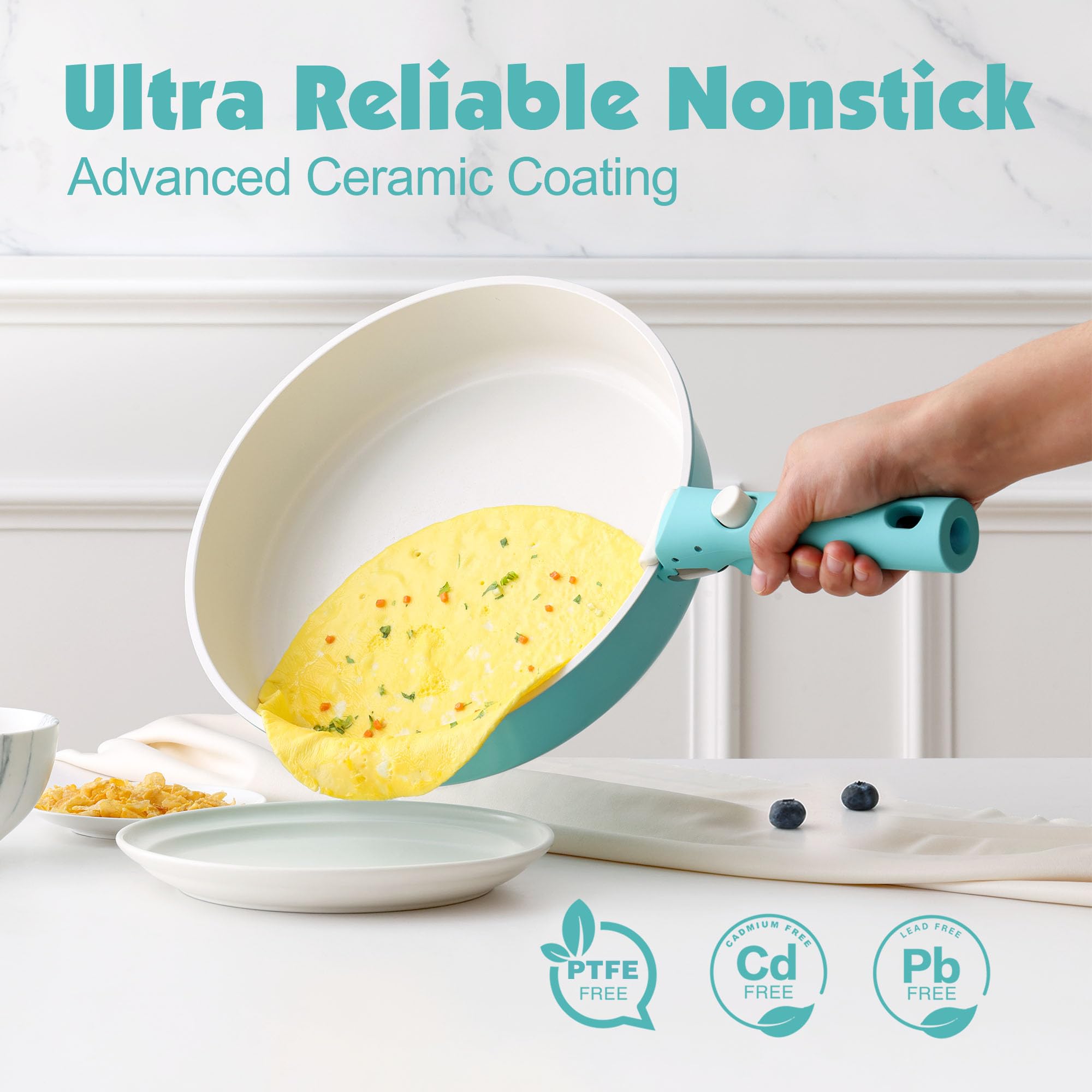 Pots and pans safe for dishwasher cleaning, highlighted in a tidy kitchen scene.