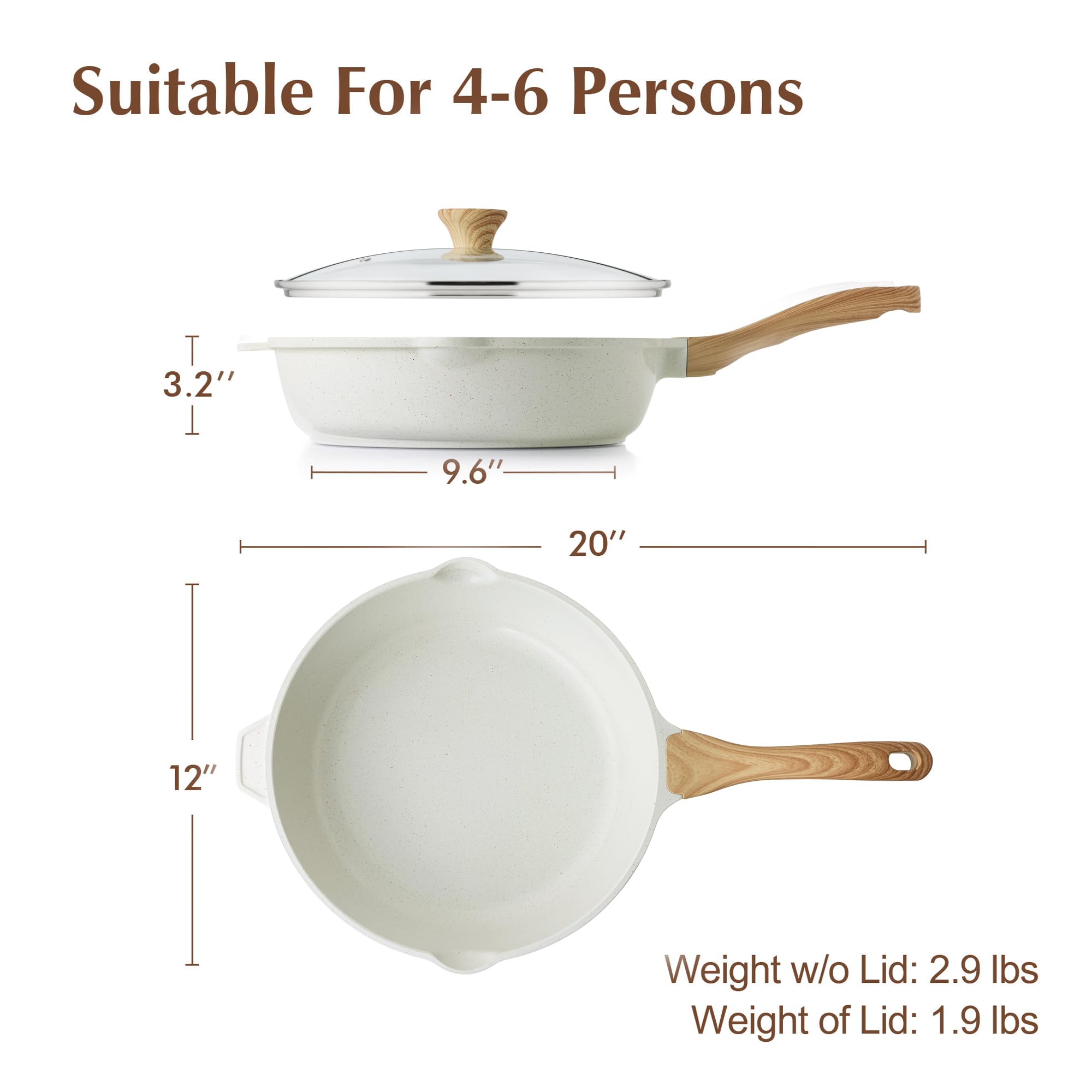 SENSARTE pan with dual pour spouts for splash-free transfer