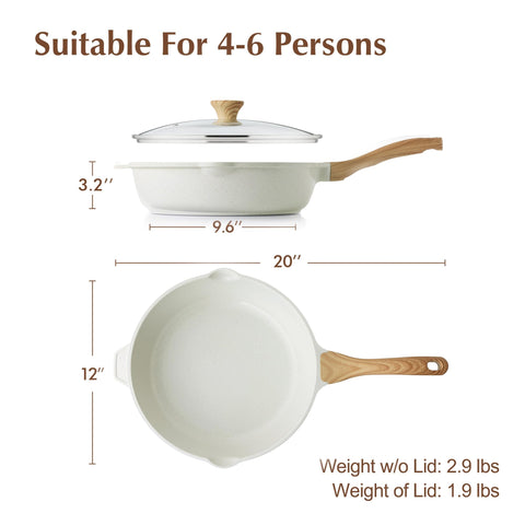 SENSARTE pan with dual pour spouts for splash-free transfer