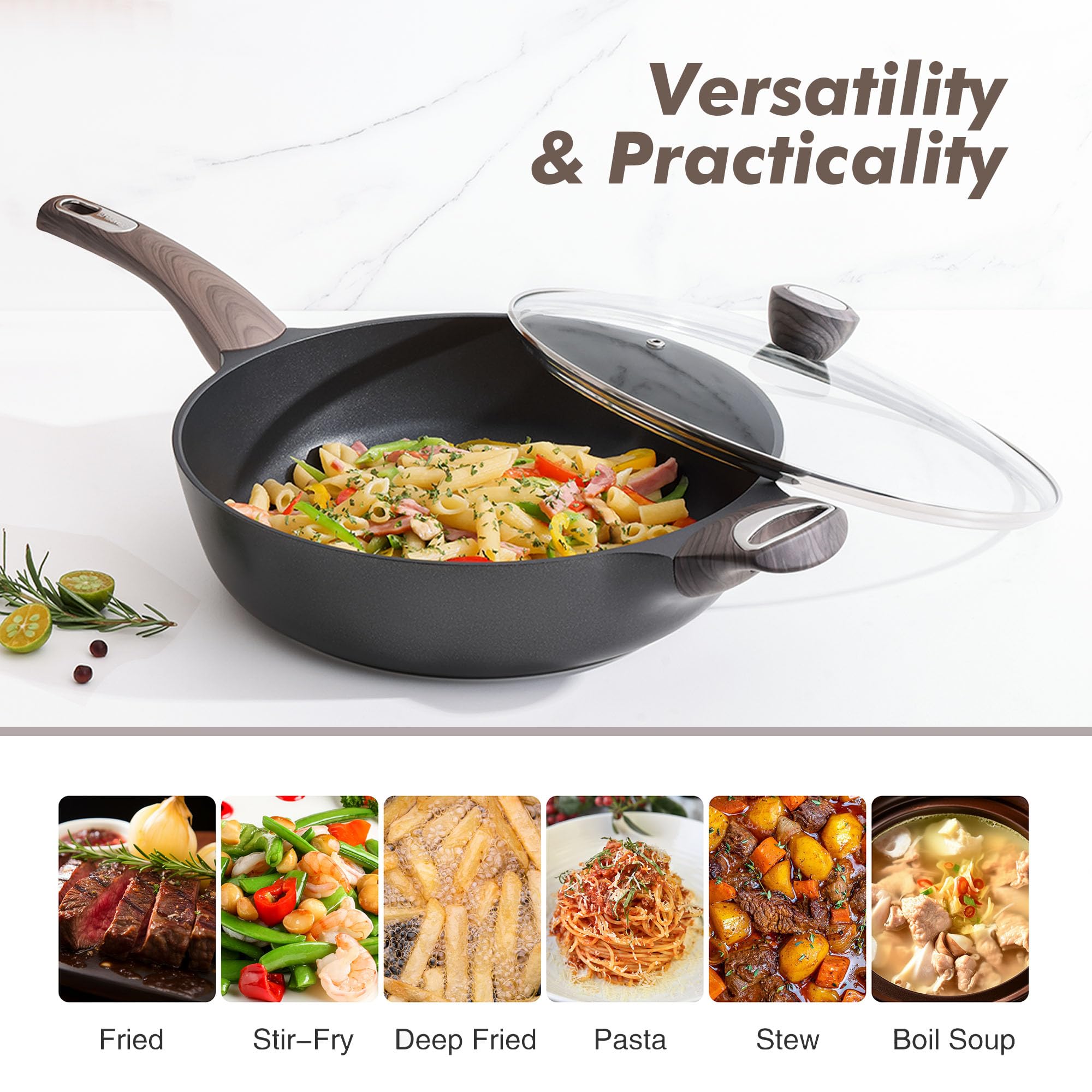 Sensarte easy-clean nonstick interior cleans quickly after cooking.