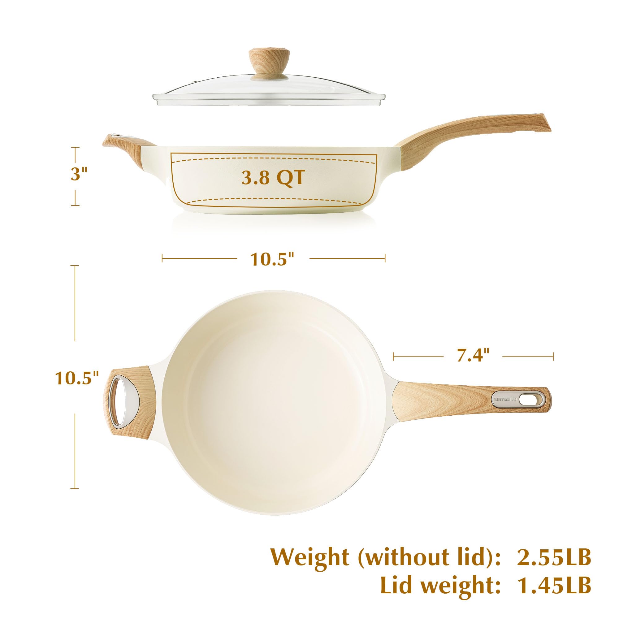 SENSARTE easy-clean nonstick surface for quick cleanup