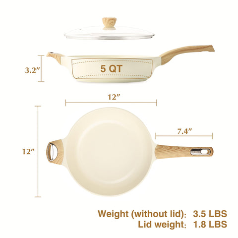 SENSARTE easy-clean nonstick surface simplifies cleanup after cooking.