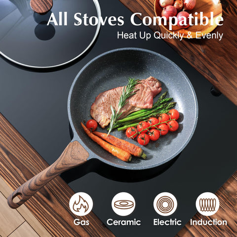 SENSARTE easy-clean nonstick surface wipes clean after cooking