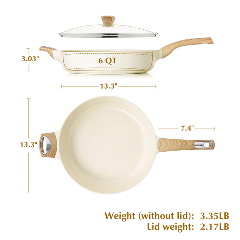 SENSARTE easy-clean nonstick surface offers quick washing and maintenance