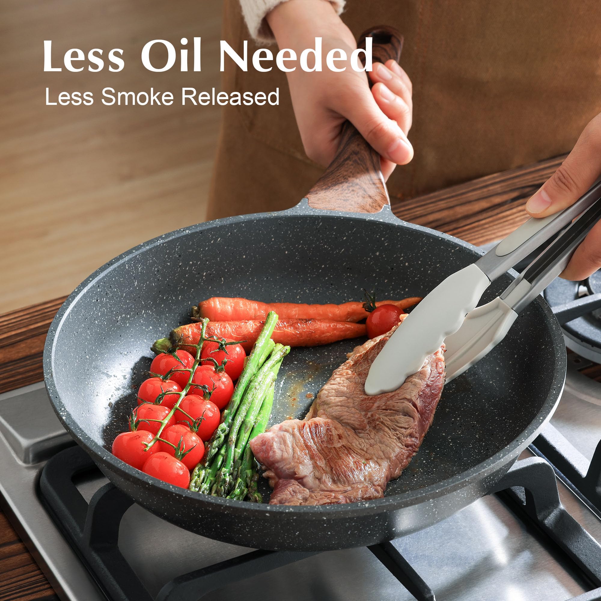 Easy-clean design of the SENSARTE omelet pan for quick cleanup after meals.