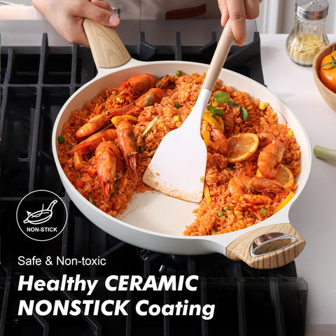 SENSARTE ergonomic bakelite handle stays cool for comfortable grip.