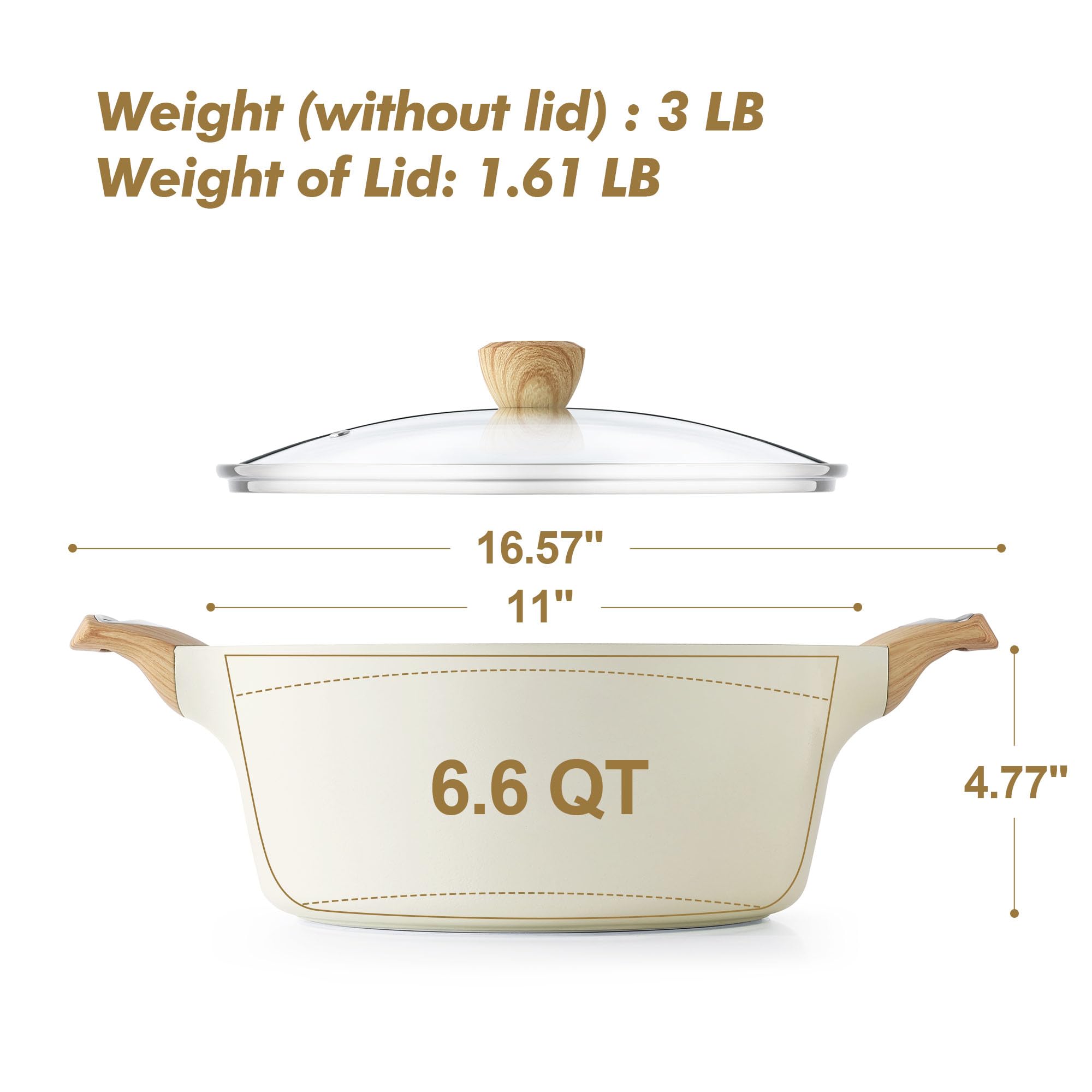 SENSARTE glass lid with steam vent adds visibility and splash control.