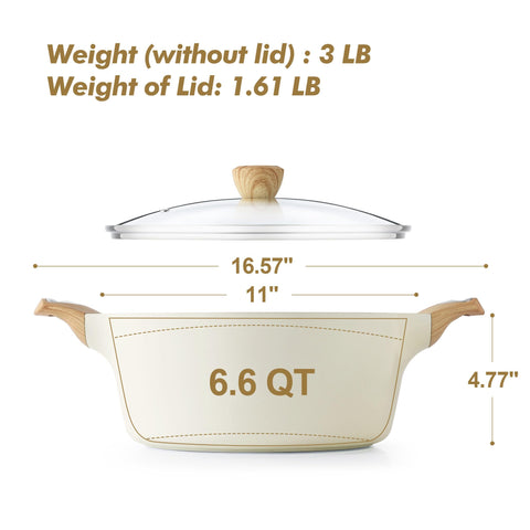 SENSARTE glass lid with steam vent adds visibility and splash control.