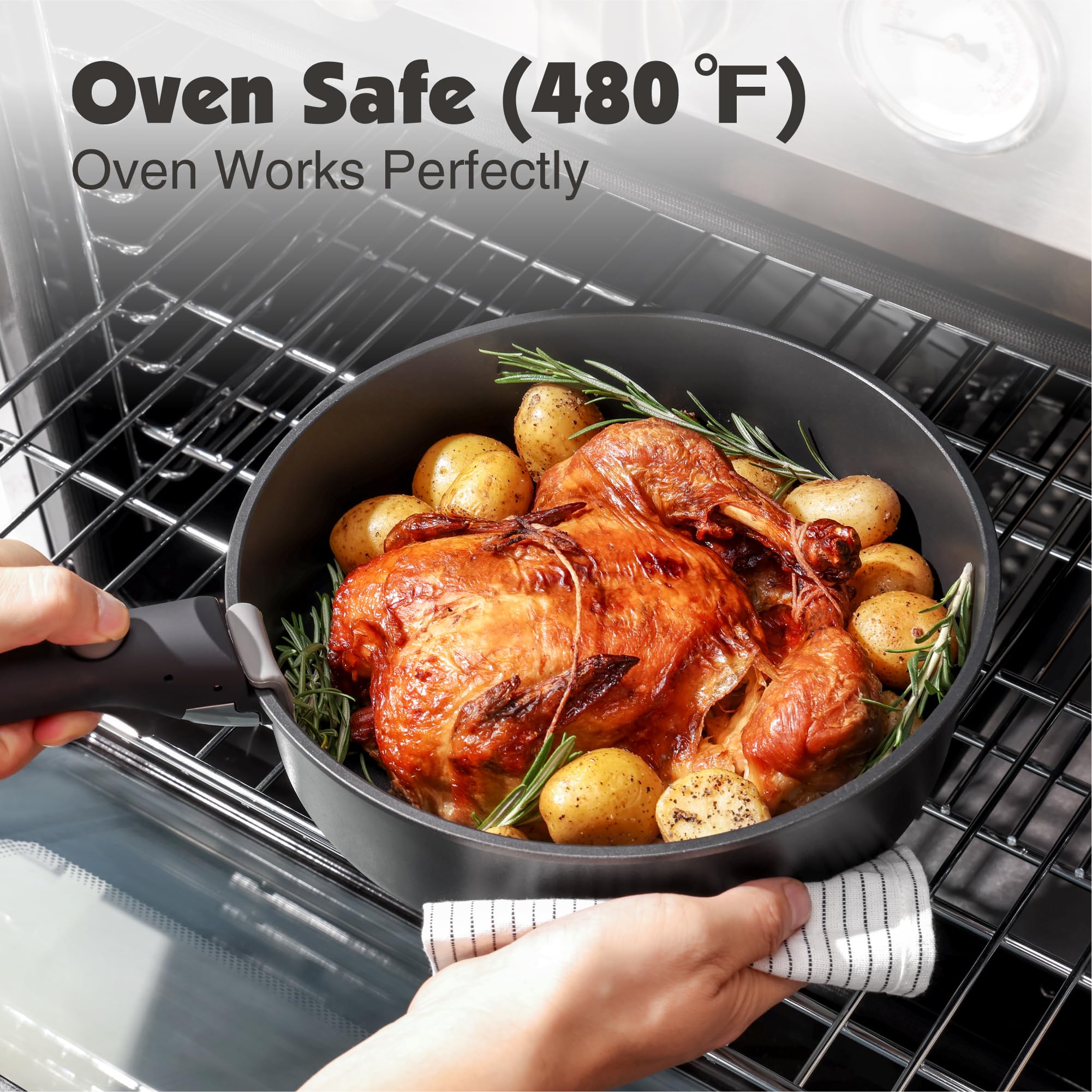 SENSARTE glass lids for pots and pans provide visibility and steam control