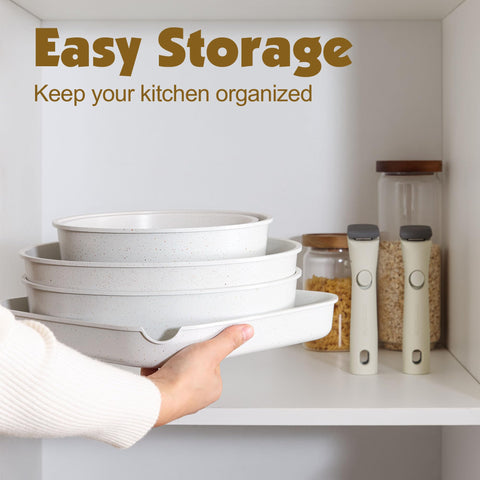 SENSARTE granite-nonstick-coating cookware ready for low-oil cooking with easy cleanup.