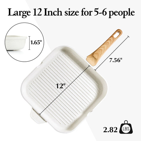 Thick magnetic base provides even heat distribution across the pan.