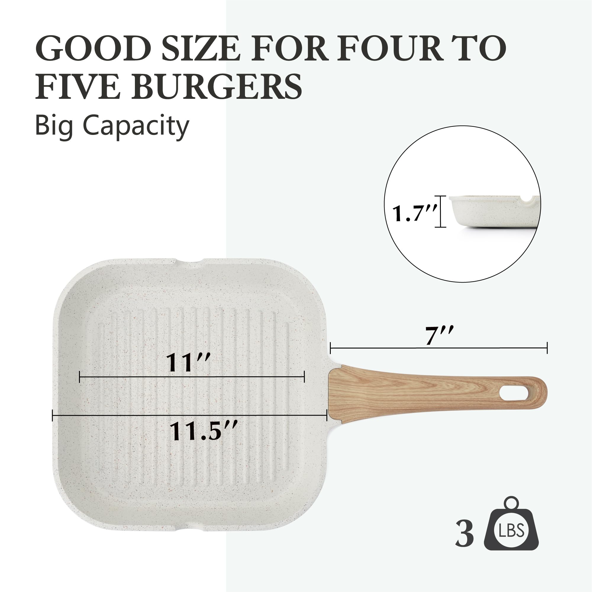 Versatile SENSARTE grill pan used for steak and vegetables