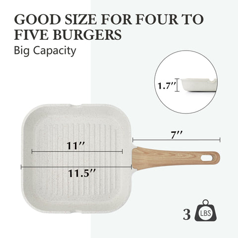 Versatile SENSARTE grill pan used for steak and vegetables