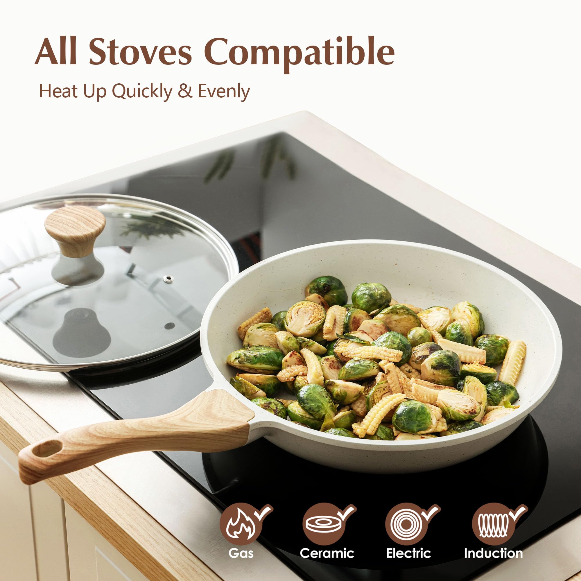 SENSARTE heat-resistant bakelite handle stays cool for comfortable grip.