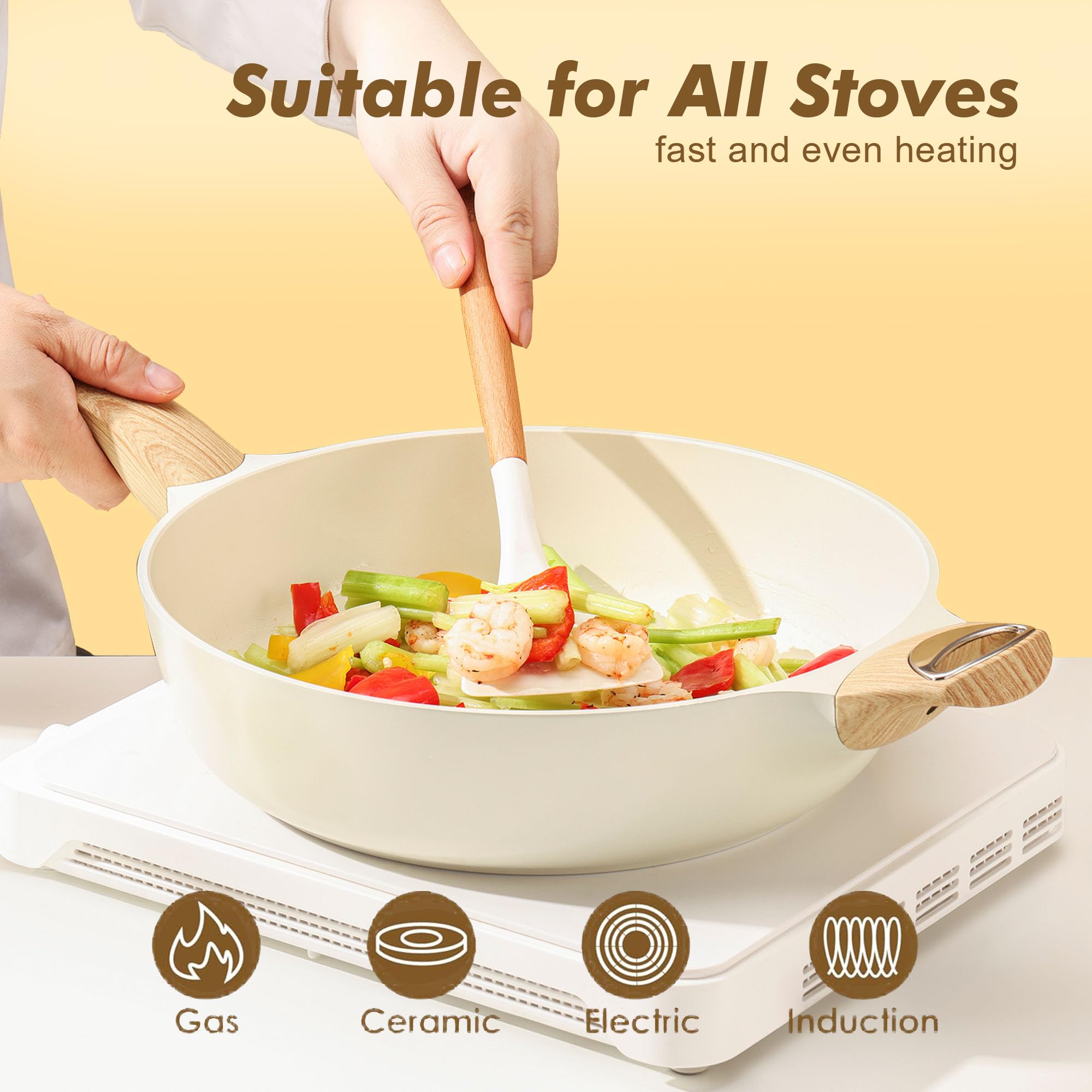 SENSARTE induction-compatible base heats evenly on all stoves.