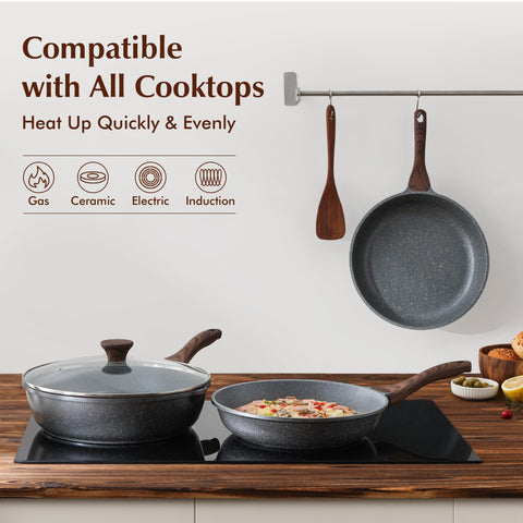 SENSARTE induction-compatible base ensures compatibility with most cooktops.