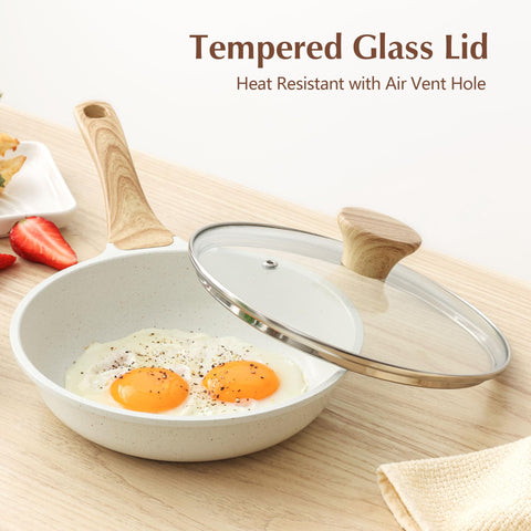 SENSARTE induction-base pan highlighting warp-resistant construction and quick heat.