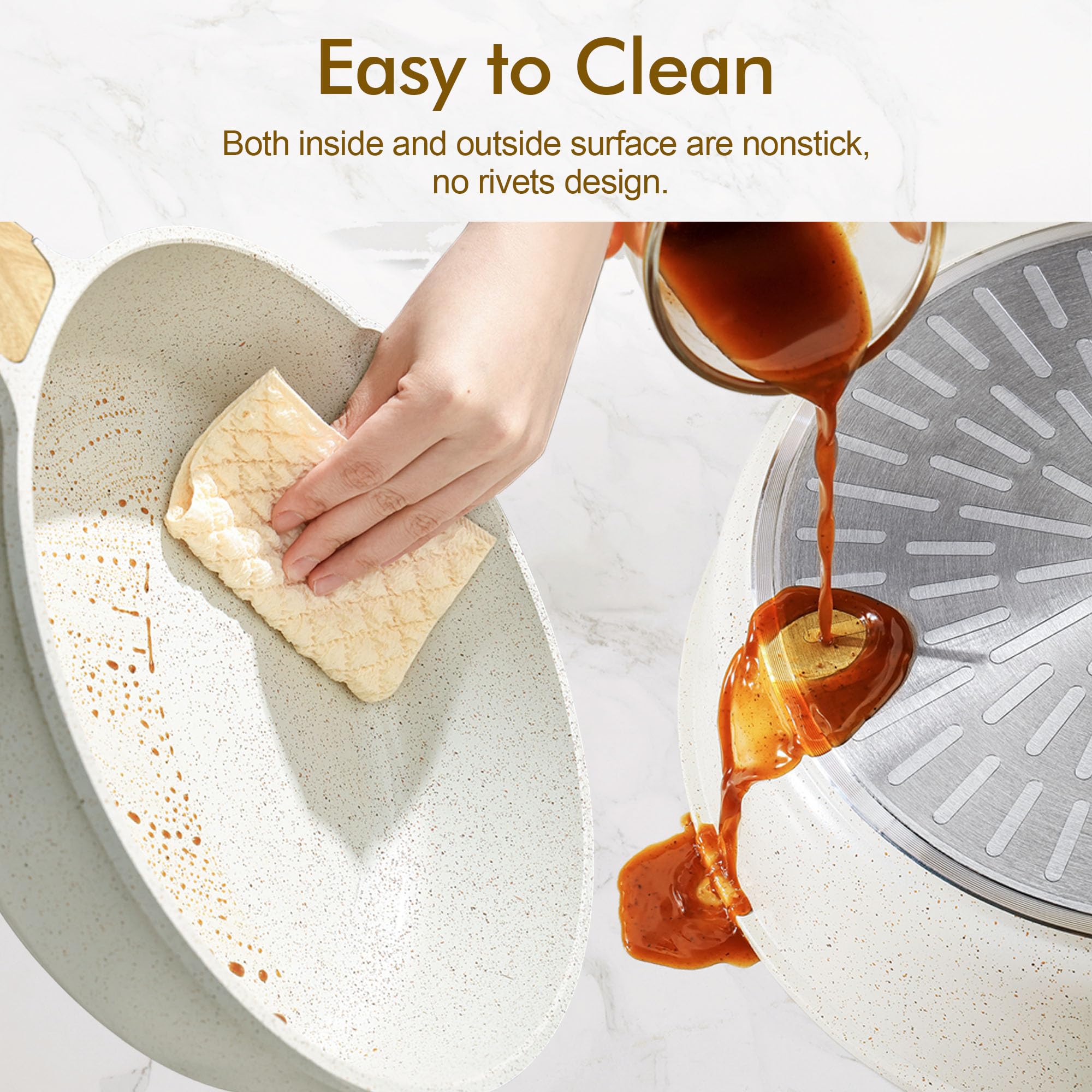 SENSARTE induction-compatible base delivers even heat across all stovetops.