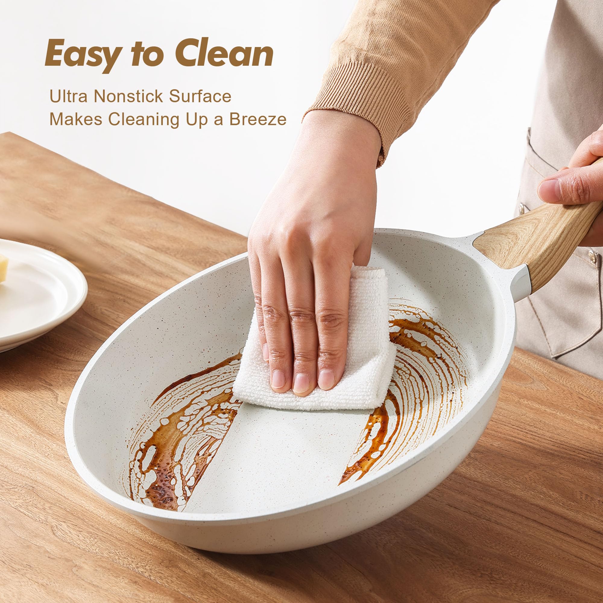 SENSARTE induction-compatible base pan works on all stovetops.