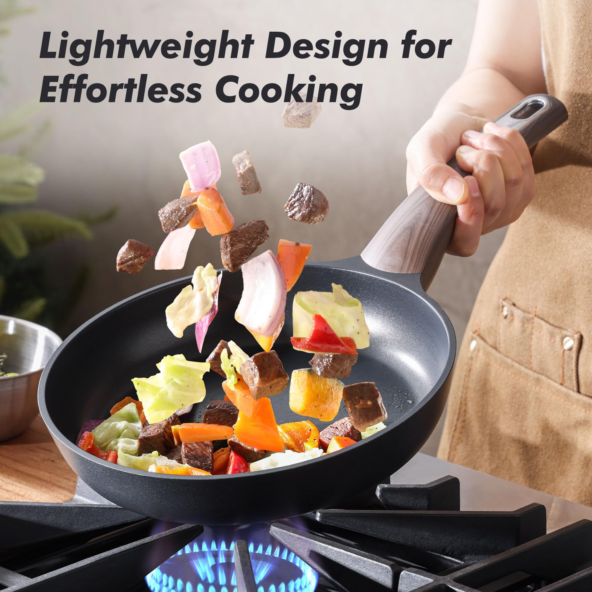 SENSARTE induction-compatible base heats quickly and evenly on any stove.