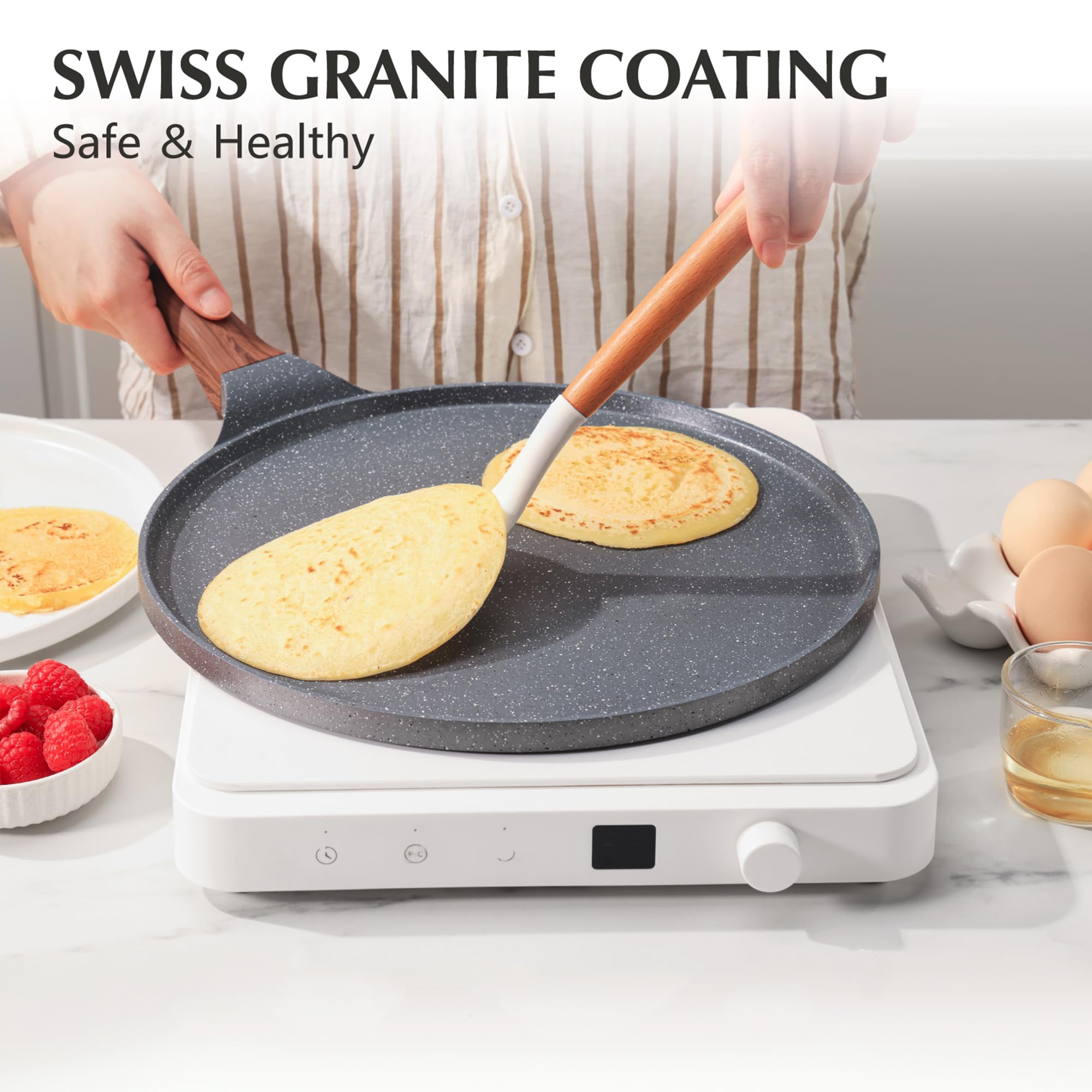 SENSARTE pan on induction stove showing versatile compatibility