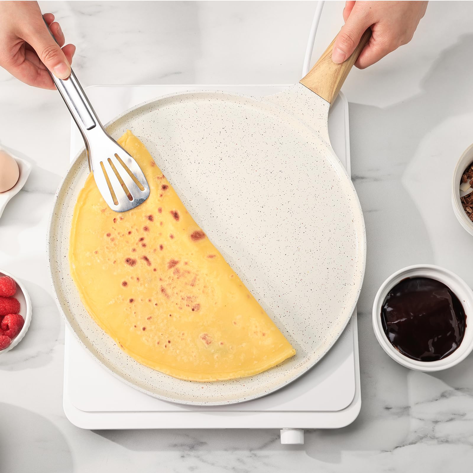 SENSARTE lightweight dosa pan makes flipping thin crepes effortless