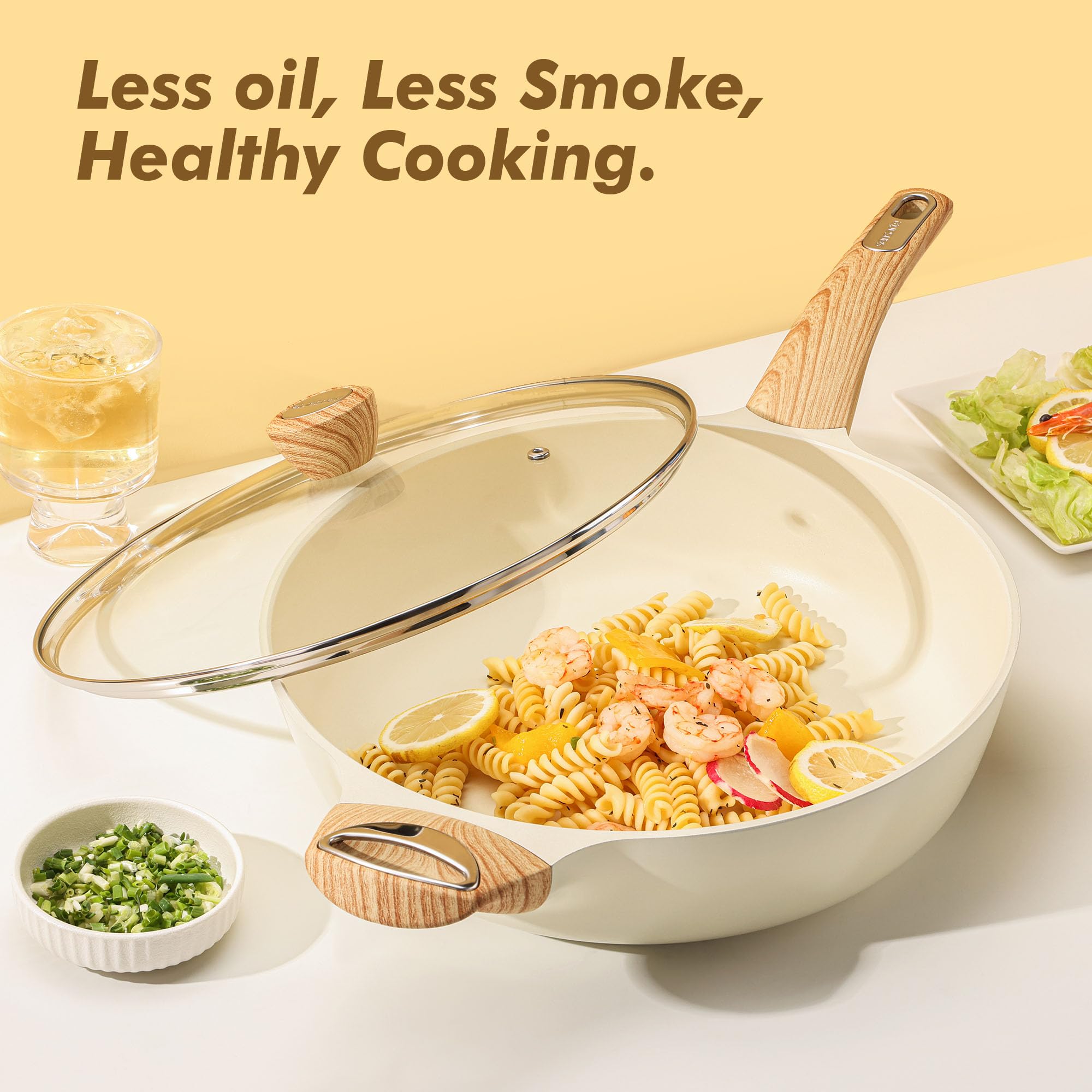 SENSARTE multifunctional pan suitable for sautéing, searing, and simmering in one pan
