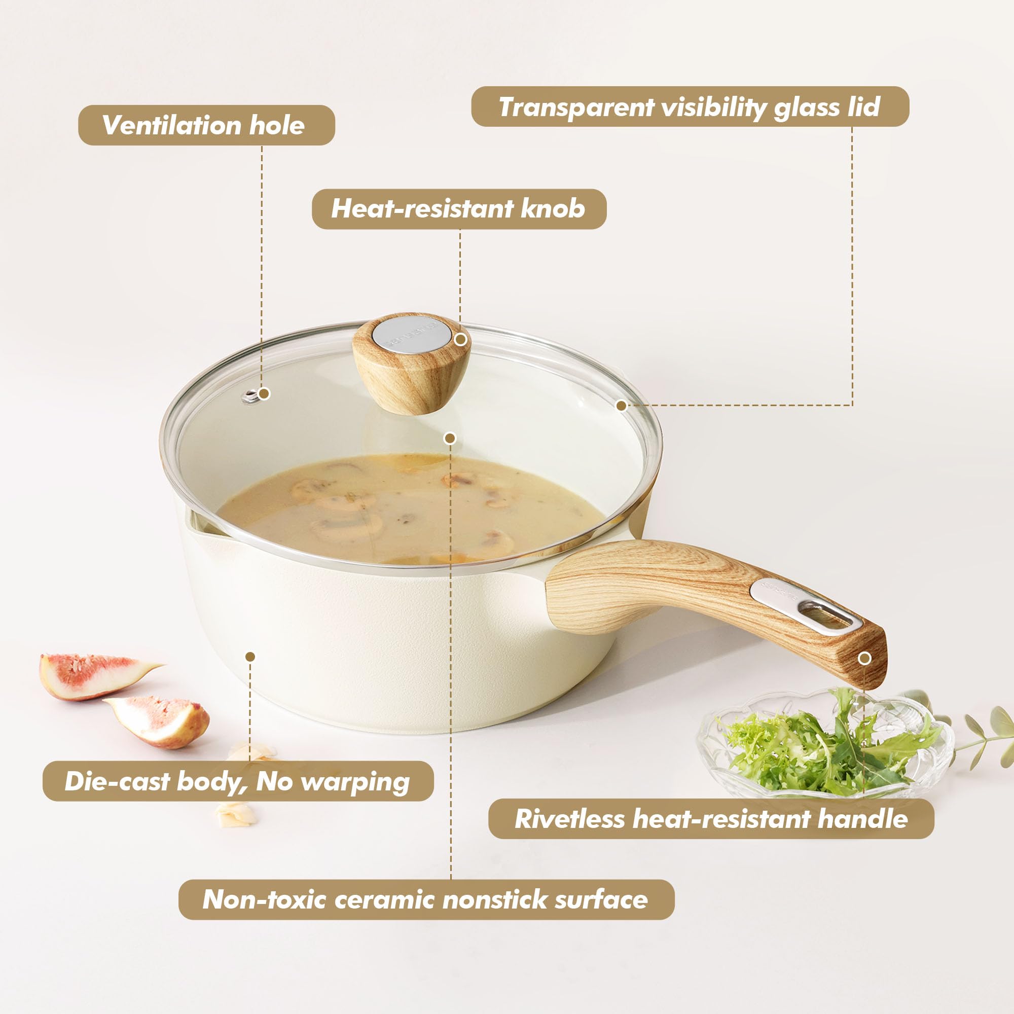 SENSARTE rivet-free interior for effortless cleaning after cooking