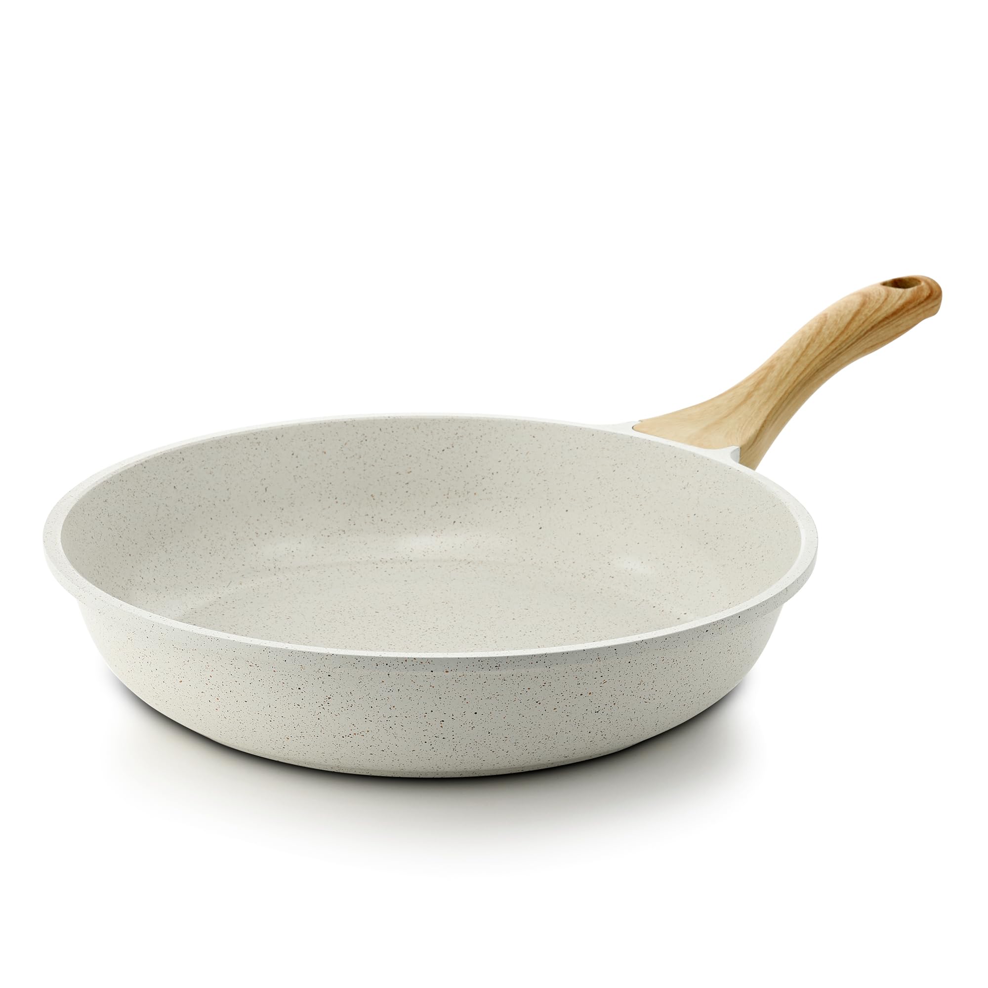 SENSARTE 12.5 inch nonstick ceramic pan with a smooth surface for easy egg release.