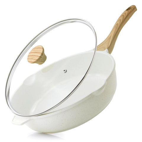 SENSARTE 12-inch nonstick ceramic sauté pan ready for versatile cooking and easy release