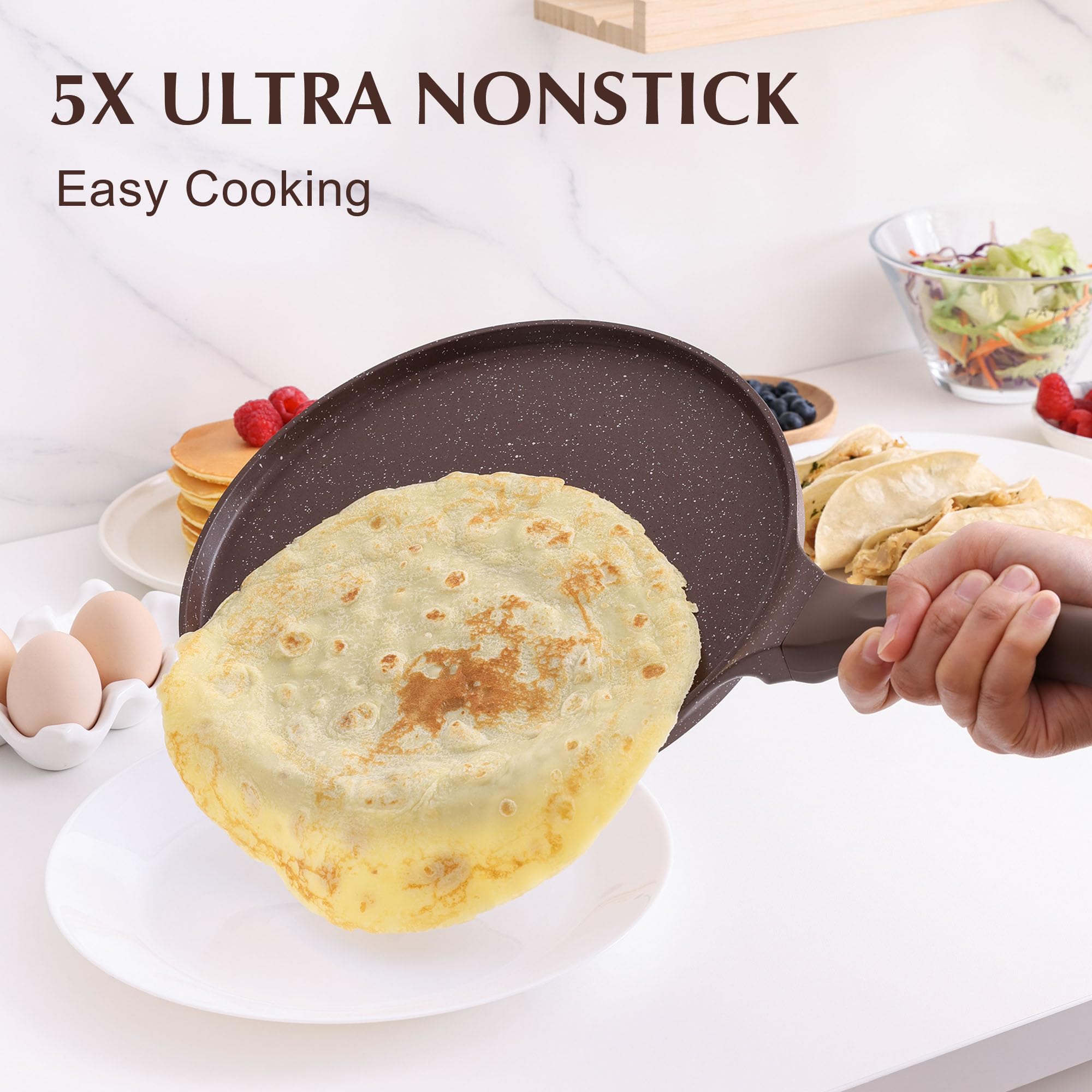 Sensarte nonstick coating surface emphasizing easy food release.