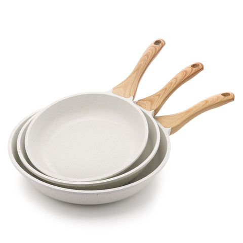 SENSARTE nine-point-five-inch nonstick pan close-up with ceramic coating for easy omelettes