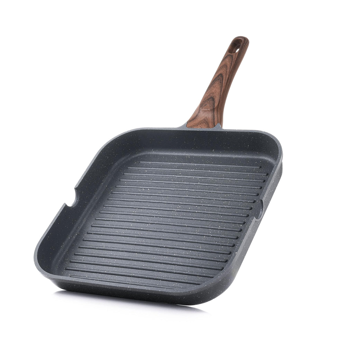 SENSARTE nonstick grill pan with a nine-point-five inch square surface for effortless searing