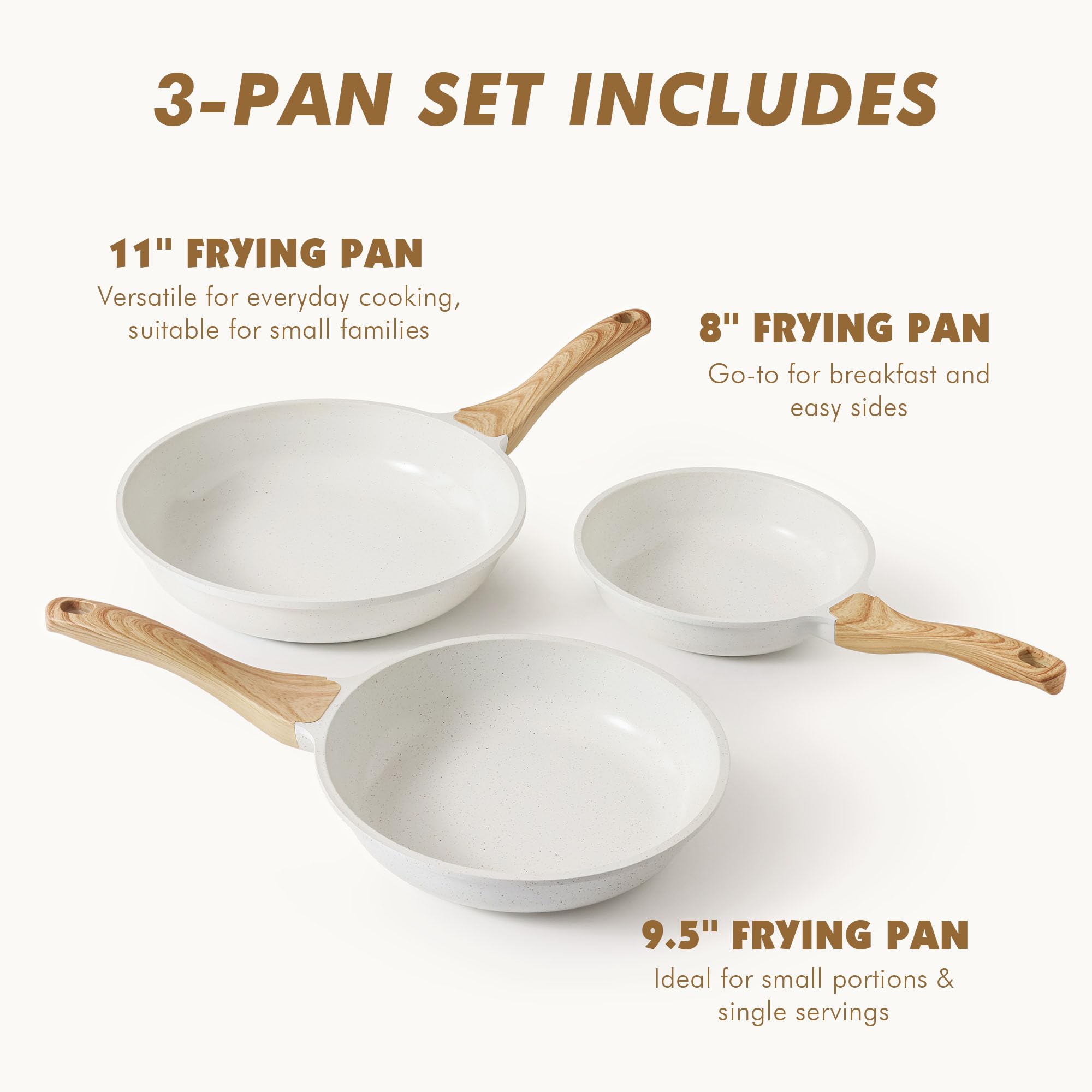 SENSARTE 11-inch nonstick pan suited for larger portions and omelettes.