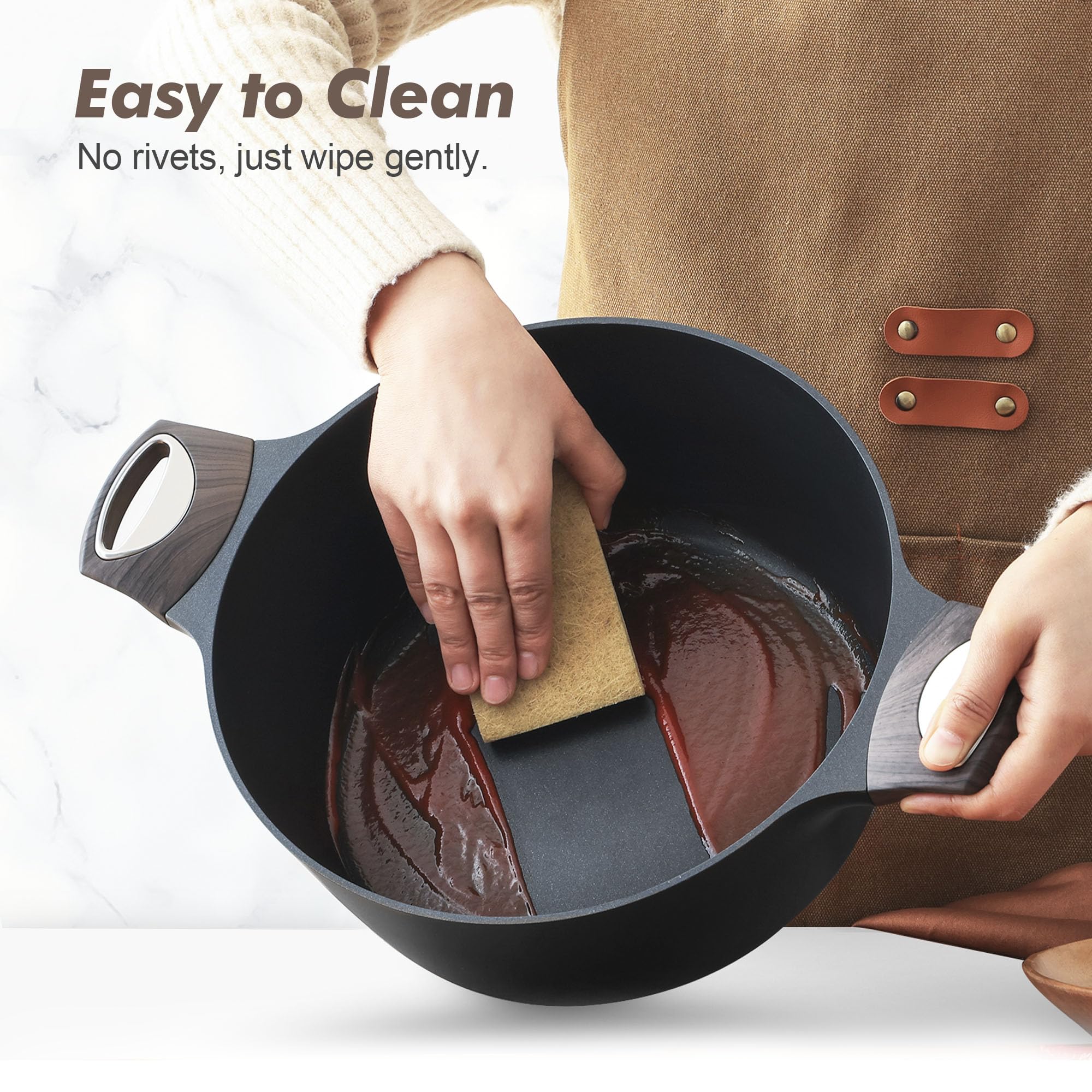 SENSARTE 2qt saucepan with lid provides precise simmering.