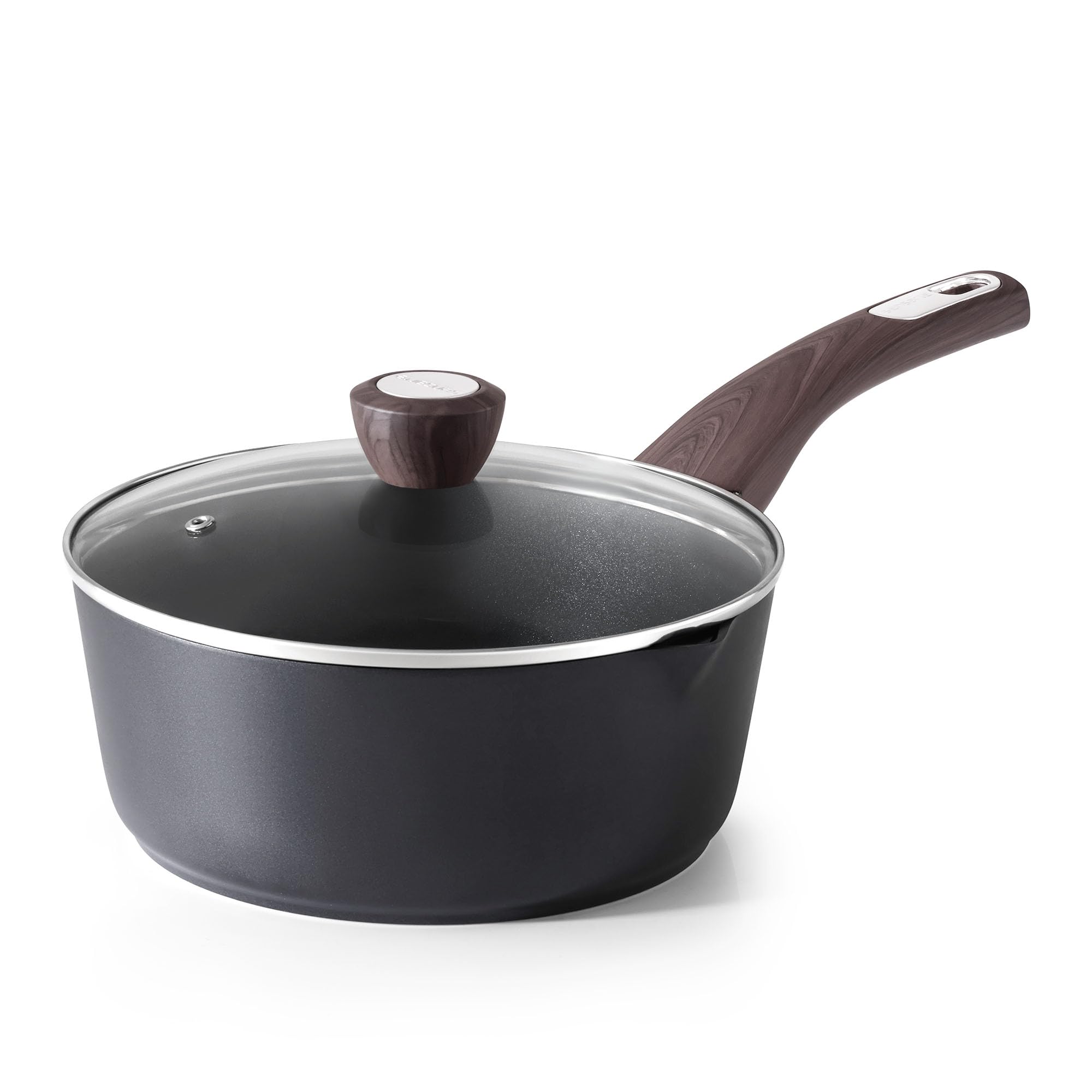 SENSARTE nonstick saucepan 3qt with lid for easy pouring and low-oil cooking