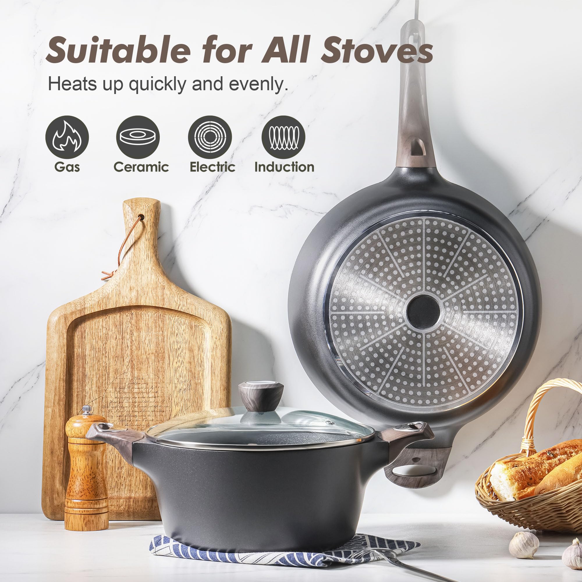 SENSARTE utensils set offers durable tools for versatile cooking.