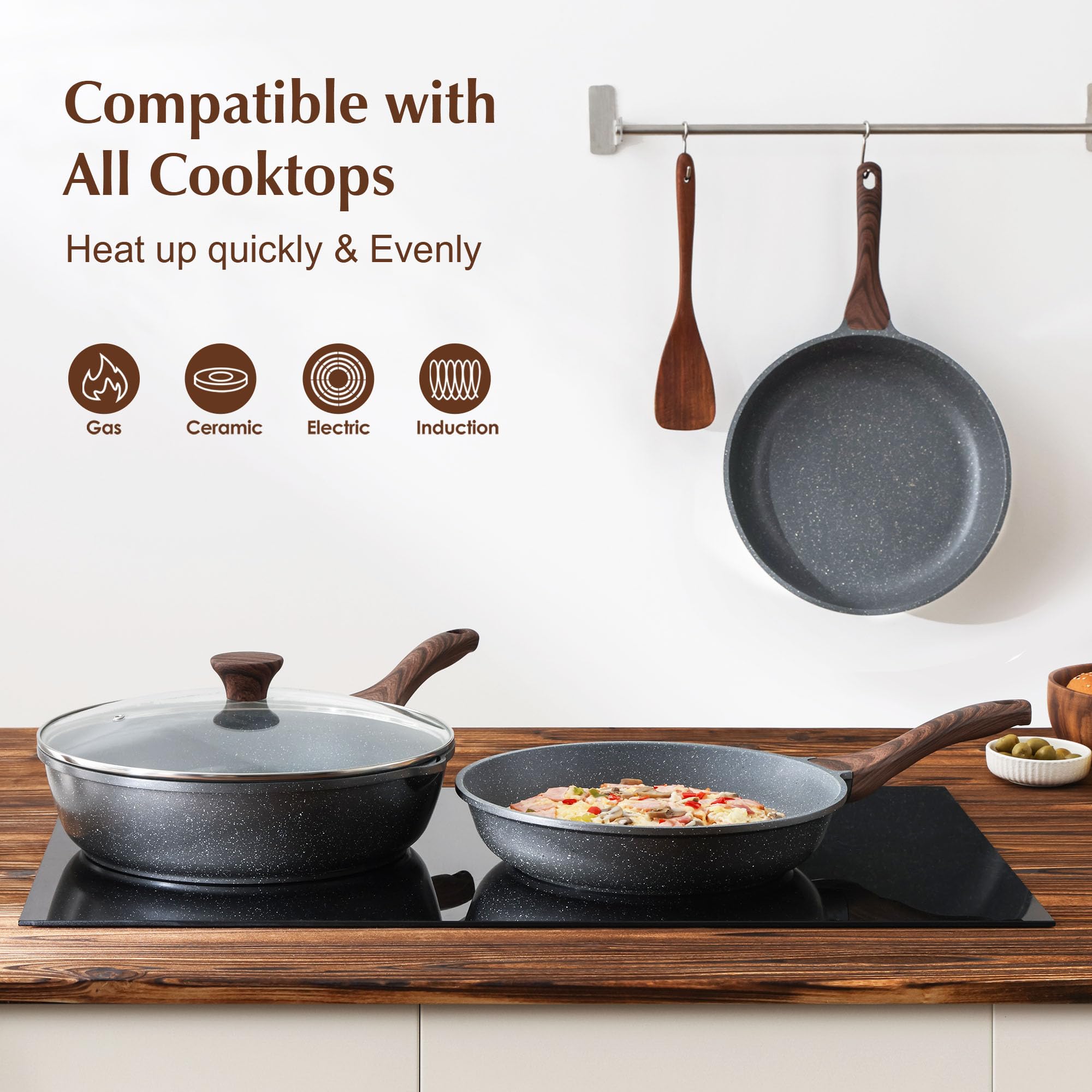 SENSARTE pan with oven-safe handle up to 302°F for versatile use