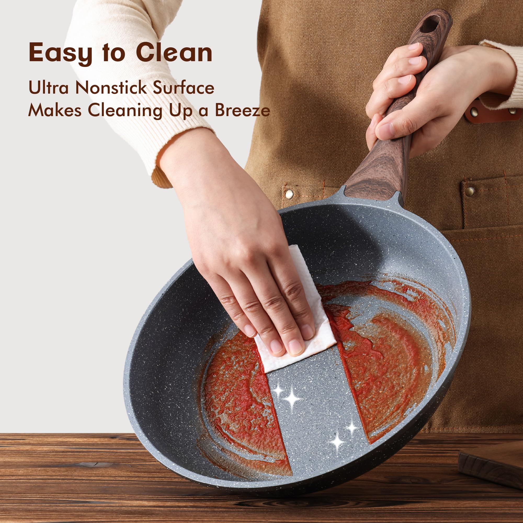 SENSARTE PFOA-free surface supports safer, healthier cooking results.